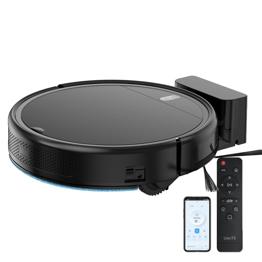 UanTii Tuya Smart Robot Vacuum Cleaner 3000Pa, Up to 120 Minutes, Mop Wet and Dry, WiFi Wireless Navigation Area On Map Washing Sweep Machine Cleaner Robot, App and Voice Remote Control(Black) on Amazon.ae - Price Tracker