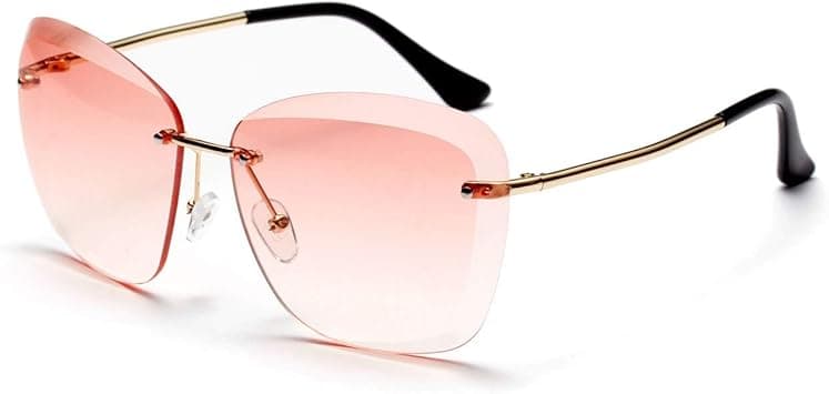 Frameless Full Lens UV Protection Fashion Cobwebby Gloss Lens Sunglasses for Women (Color : Pink) on Amazon.ae - Price Tracker