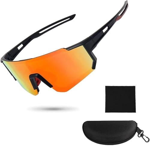 Polarized Sports Sunglasses, UV400 Protection TAC Lens for Cycling Fishing Driving Running Outdoor Activities, Lightweight Frame with Non Slip Nose Pads, Unisex, Black on Amazon.ae - Price Tracker