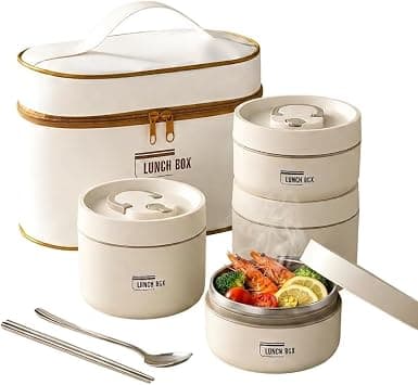 Lunch Box Set Stainless Steel Insulated Stackable with Thermal Bag 4PC on Amazon.ae - Price Tracker