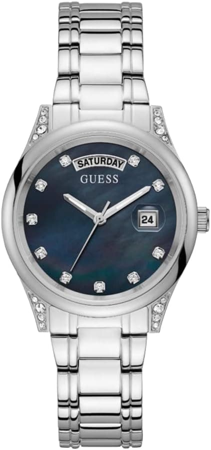 Guess GW0047L1 Aura Stainless Steel Analogue Watch for Women, Black/Silver on Amazon.ae - Price Tracker