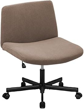 Highdi Armless Wide Office Desk Chair Cover, Jacquard Fabric Chair Cover with Adjustable Swivel Wide Seat for Dressing Table and Ergonomic (Khaki, 1 Piece) - Amazon.ae Price Tracker