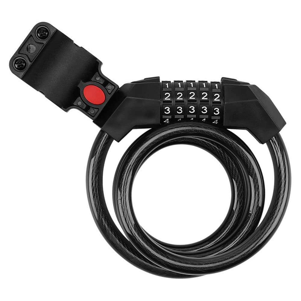 Bike Lock Cable 5-Digit Resettable Combination Coiling Cable Lock, Black, 1.2M on Amazon.ae - Price Tracker