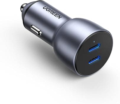 UGREEN Dual USB-C Car Charger PD 60W, Fast Charging Car Battery Charger Double Type-C Socket, USB PD Automobile Plug for iPhone 17 Pro Max/16/15/14/13/12, Galaxy S25/S24, iPad Pro 6/Air 5 on Amazon.ae - Price Tracker