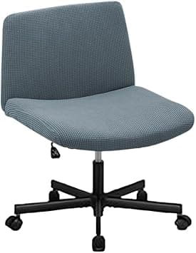 Highdi Armless Wide Office Desk Chair Cover, Jacquard Fabric Chair Cover with Adjustable Swivel Wide Seat for Dressing Table and Ergonomic (Grey Blue, 1 Piece) - Amazon.ae Price Tracker