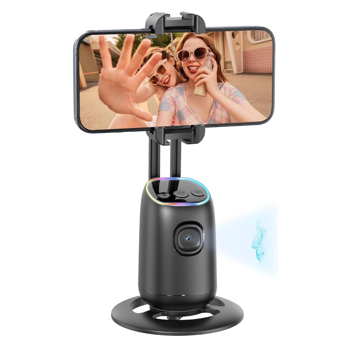 DIGI CORE P05 Auto Face Tracking Phone Holder 360° Smart Gimbal Stabilizer With Adjustable Lens & Colorful Lights For Smartphone Vlog Live Chat And Selfies AI Gesture Control Mobile Stand Tripod Stand on Amazon.ae - Price Tracker