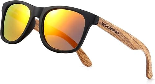 Retro Wood Polarized Sunglasses - Cool Style Matte Finish Frame with Wooden Temple for Men and Women Perfect Gifts on Amazon.ae - Price Tracker
