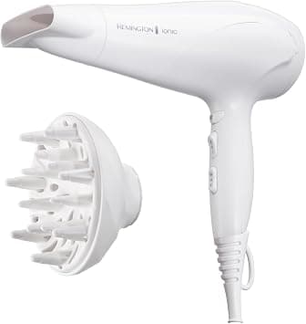 Remington Ionic Hair Dryer (ionic conditioning for frizz-free and shiny results, 3 heat settings and 2 speeds and cold dose, 2 accessories: diffuser and concentrator, 2200W - Best Deal Finder