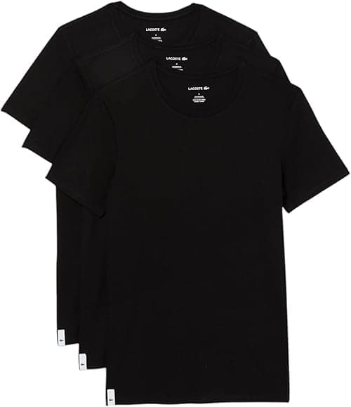 Lacoste Men's Essentials 3 Pack 100% Cotton Regular Fit Crewneck T-Shirts on Amazon.ae - Price Tracker