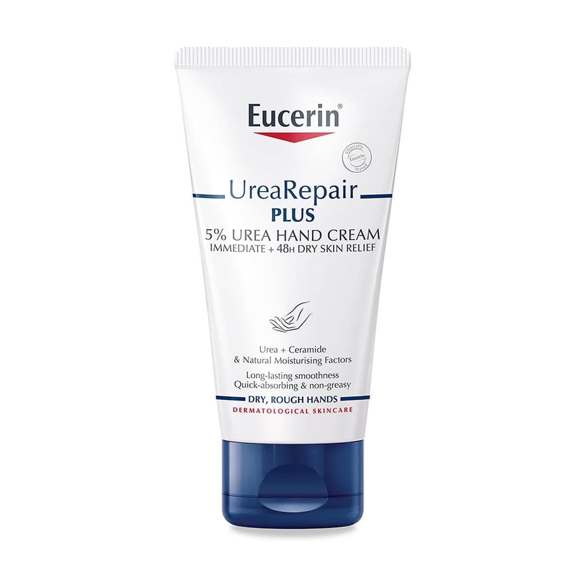 Eucerin UreaRepair Plus 5% Urea Hand Cream with Ceramides, Daily Moisture, Suitable for Mature & Diabetic, Instant 48-Hour Relief for Dry & Rough Skin, 75ml on Amazon.ae - Price Tracker