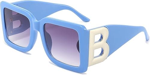 PORADAY Fashion Large Square Sunglasses for Women Men Trendy Black Thick Frame Luxury Designer Sun Glasses Modern Big Frame on Amazon.ae - Price Tracker