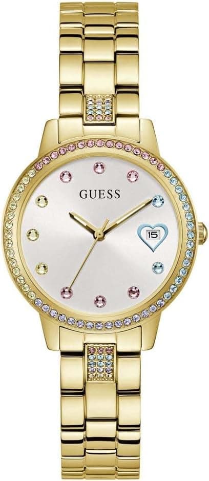 GUESS Women's 34mm Watch - Rose Gold Tone Bracelet White Dial Rose Gold Tone Case on Amazon.ae - Price Tracker