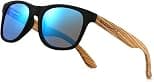 Retro Wood Polarized Sunglasses - Cool Style Matte Finish Frame with Wooden Temple for Men and Women Perfect Gifts - دليلك لأفضل العروض