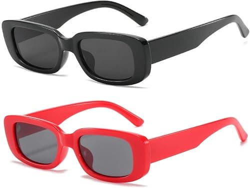 Retro Rectangle Sunglasses Women and Men Vintage Small Square Sun Glasses Protection Glasse, UV400 Protection Glasse, Vintage Driving Glasses 90’s Fashion Narrow Square Frame على Amazon.ae - متتبع الأسعار