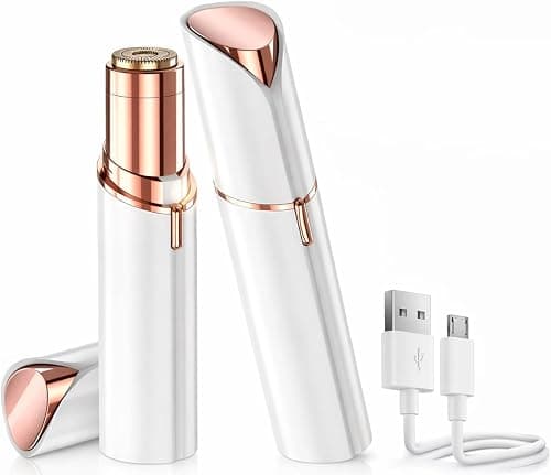 Painless Flawless Facial Hair Remover for Women - Rechargeable Portable Epilator & Trimmer for Face, Upper Lip, Chin & Peach Fuzz - Gold/White Design على Amazon.ae - متتبع الأسعار