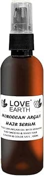 Love Earth Moroccan Argan Hair Serum Enriched With Goodness of Moroccan Argan Oil And Bhringraj For Frizz Free, Smooth & Shiny Hair 100ml on Amazon.ae - Price Tracker