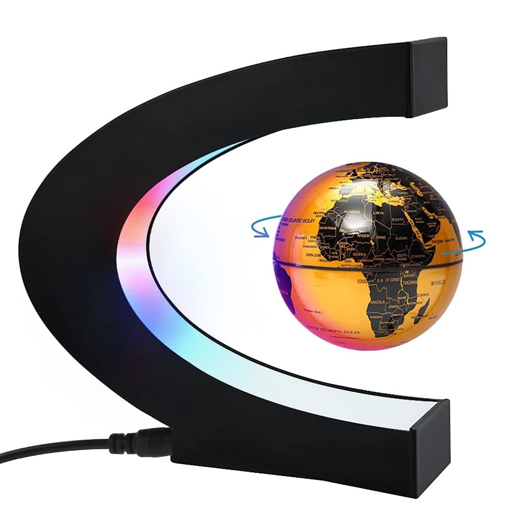 eWINNER Magnetic Levitation Floating World Map Globe with LED Light Cool Gadgets Decor Fixture Floating Globes & Shade/Antigravity Cool Tech Gifts for Home Office Desk Decoration & Teaching (Gold) on Amazon.ae - Price Tracker