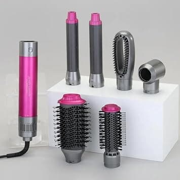 Enzo EN-4133 -Rose Color - 6-in-1 High-Performance Hair Styler – Salon-Grade Ionic Hair Dryer, Hot Air Brush, Straightener & Curler - Intl Version on Amazon.ae - Price Tracker