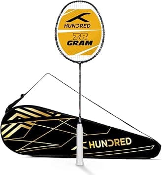 Hundred Glory Limited Edition Strung Badminton Racket with Full Racket Cover | 78 grams | Matte Finish | Maximum Tension ≤ 32 LBS - Best Deal Finder