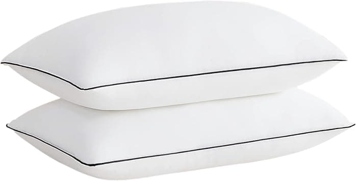 Acanva Cooling Bed Pillows for Sleeping, Luxury Hotel Quality 3D Microfiber Filling with Breathable Cover for Side Back and Stomach Sleepers, Reduces Neck Pain, Standard (Pack of 2), Black 2 Count - Amazon.ae Price Tracker