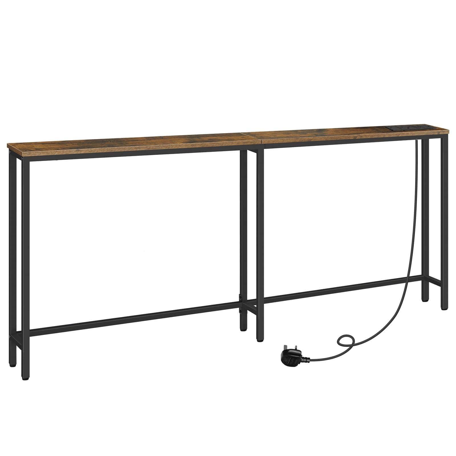 HOOBRO Skinny Console Table with Charging Station, Narrow Sofa Table with Power Outlets, Long Behind Couch Table, Slim Entryway Table for Hallway, Living Room, Rustic Brown EBF185KXG01 on Amazon.ae - Price Tracker