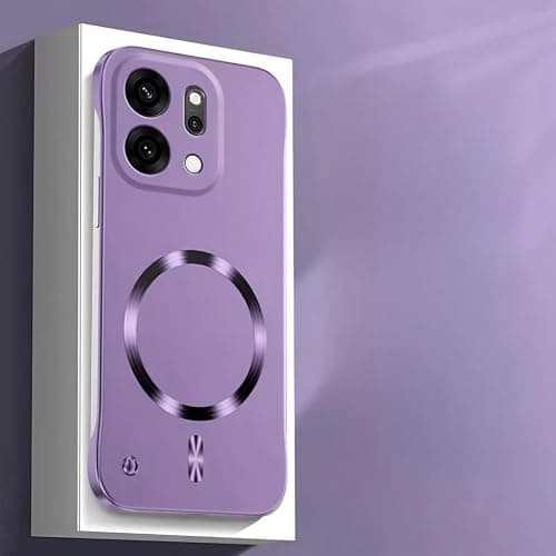 For Oppo Reno 14 Pro 5G Case,Raised Camera Lens Protection,Ultra Slim,without Edges,Support Wireless Charging,Magnetic Solid Color Premium Shockproof Protective Oppo Reno 14 Pro Cover,Purple على Amazon.ae - متتبع الأسعار