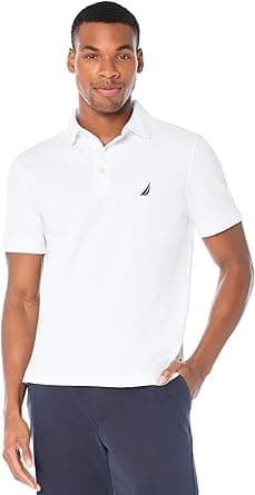 Nautica mens Short Sleeve Solid Stretch Cotton Pique Polo Shirt Polo Shirt on Amazon.ae - Price Tracker