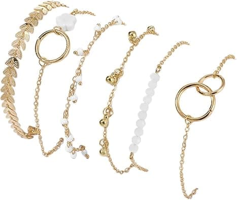 Shining Diva Fashion Latest Stylish Multilayer Gold Plated Bangle Bracelet for Women and Girls (15752b) Set of 6 on Amazon.ae - Price Tracker