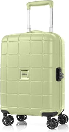 American Tourister Hundo Suitcase, Cabin Size 55 cm / 20 inch, 4 Spinner Wheels, Hard Top, Polypropylene, Frozen Matcha|DuoSaf Security Zipper|Spacious Interior|TSA Lock - 3 Years Global Warranty on Amazon.ae - Price Tracker