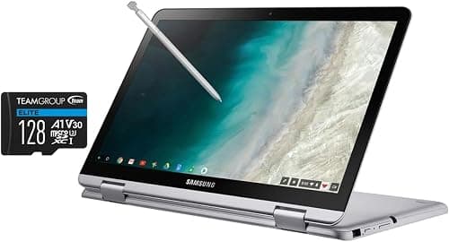 SAMSUNG 12.2" FHD 2-in-1 Touchscreen Chromebook Plus Laptop (Intel Celeron 3965Y 2-Core, 4GB RAM, 192GB Storage (64GB SSD+128GB Micro SD Card), Stylus Pen, Wireless Mouse, WiFi, Chrome OS) على Amazon.ae - متتبع الأسعار
