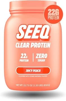 SEEQ Clear Protein Powder - Juicy Peach - 22 Servings - 22g Clear Whey Protein Isolate - Zero Sugar - 0g Lactose - Allergen Friendly - GLP1 Support - Bone Health - Muscle Post Workout Recovery on Amazon.ae - Price Tracker