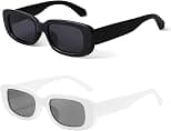 Retro Rectangle Sunglasses Women and Men Vintage Small Square Sun Glasses Protection Glasse, UV400 Protection Glasse, Vintage Driving Glasses 90’s Fashion Narrow Square Frame - Best Deal Finder