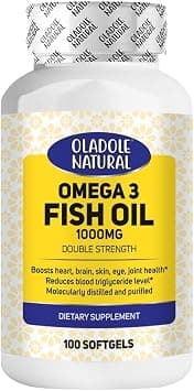 Oladole Natural Omega-3 Fish Oil 1000mg (100 Softgels) |360mg EPA & 240mg DHA for Molecularly Distilled, Anti-Inflammatory Support for Heart, Brain, Skin, Eye & Joint Health | Gluten-Free & Non-GMO - Best Deal Finder