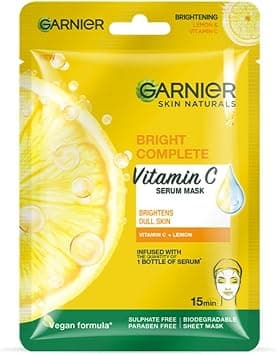 Garnier Skin Naturals, Light Complete, Face Serum Sheet Mask (Yellow,32g) - Best Deal Finder