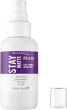 Rimmel London Stay Matte Fix & Go - 001 Transparent - 2-in-1 Primer & Setting Spray, Oil-Free, Locks Makeup into Place, Soothes Skin, 3.3 oz on Amazon.ae - Price Tracker