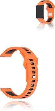 Strap for Amazfit Helio Strap, Silicone Watch Strap Compatible with Amazfit Helio Strap, Skin-Friendly Smartwatch Replacement Strap (Orange/Black) on Amazon.ae - Price Tracker