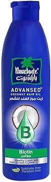 Parachute Advansed Biotin & Coconut Hair Oil , For Healthy & Nourished Hair , Controls Hairfall & Promotes Hair Growth , All Hair Types , No Parabens, Silicones, Sulphate , 170ml on Amazon.ae - Price Tracker