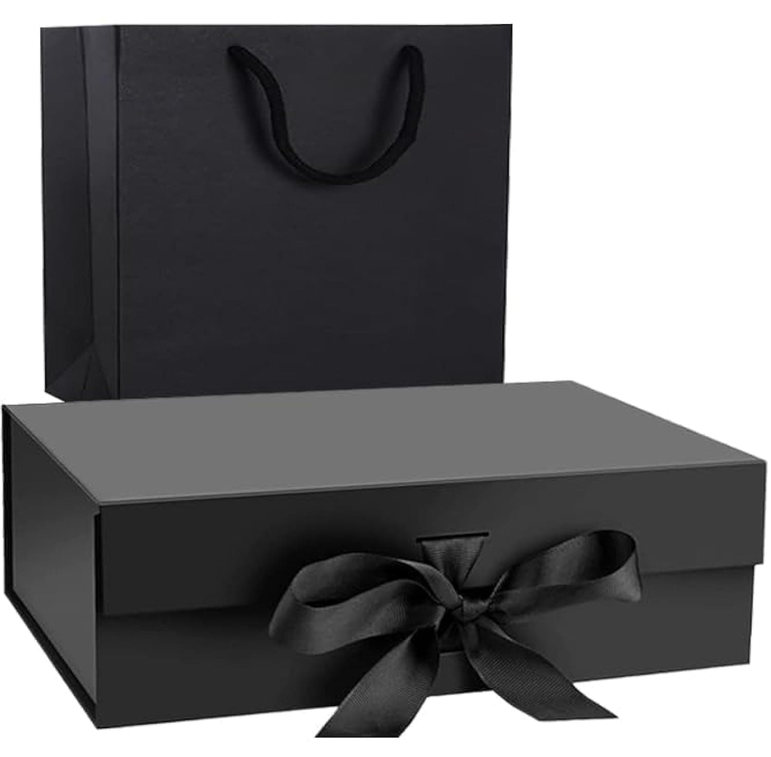 HYFY Black Gift Box With Gift Bag 32x20x10cm Large luxury Gift box Black Gift Boxes Magnetic Closure with Ribbon with Foldable Lid boxes for Women Wedding bridal Gifts Birthday Wedding Gifts Packaging on Amazon.ae - Price Tracker