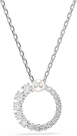 Swarovski Matrix pendant, Crystal pearl, Round cut, White, Rhodium plated - Best Deal Finder