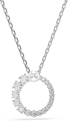 Swarovski Matrix pendant, Crystal pearl, Round cut, White, Rhodium plated - Best Deal Finder