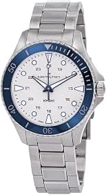 Hamilton Watch Khaki Navy Scuba Quartz | Swiss Made | 37mm Stainless Steel Case | Silver Dial Analog Watch | Silver Stainless steel Bracelet (Model: H82231150) - Best Deal Finder