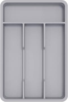 Lifewit Cutlery Drawer Organiser for Kitchen Drawers, 19.8 x 31.5 cm, Storage for Tableware, Storage Tray for Spoons/Forks/Knives/Tableware, 4 Compartments, Grey على Amazon.ae - متتبع الأسعار