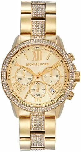 MICHAEL KORS Brynn Watch für Damen, Quarz-Chronographenwerk mit Edelstahlarmband - Best Deal Finder