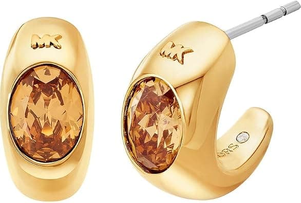 Michael Kors Women's Gold Tone Brass Secure Post Closure Earrings - Best Deal Finder