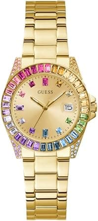GUESS Gold-Tone Multicolored Analog Watch on Amazon.ae - Price Tracker