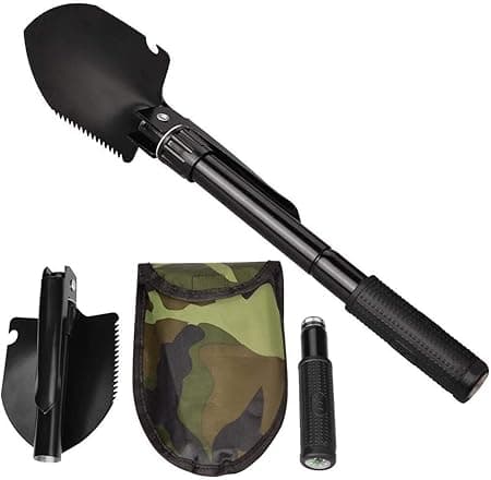 Military Portable Folding Shovel and Pickax, Small Compact Pickaxe with Carrying Pouch, Military Entrenching Survival Multitool for Camping, Hiking, Backpacking, Pouch Included on Amazon.ae - Price Tracker