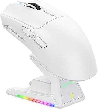 ATTACK SHARK X1 Gaming Mouse with Touchpad RGB Charging Dock, PixArt PAW3395PRO Gaming Sensor, BT/2.4G Wireless/Wired Gaming Mouse, 40000 DPI, 53g Superlight Gamer Mice for Win11/Xbox/PS/Mac (White) on Amazon - Best Deal Finder
