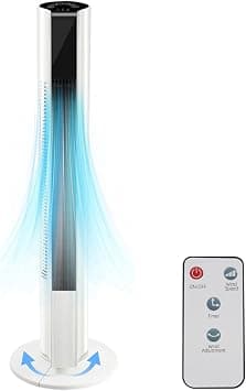 VAODO Tower Fan for Bedroom, 86cm Portable Remote Control Bladeless Floor Fan, 3 Speeds, 24H Timer, 90° Oscillation for Home, Office, Indoor on Amazon.ae - Price Tracker