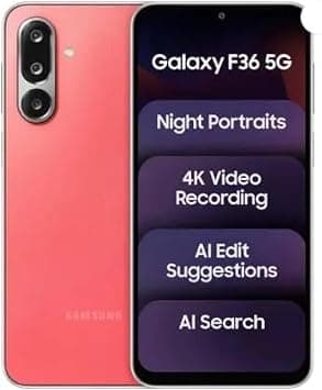 Samsung Galaxy F36 5G Smartphone (Red, 6GB RAM, 128GB Storage) | 50MP OIS Camera | Circle to Search | Slim 7.7mm على Amazon.ae - متتبع الأسعار