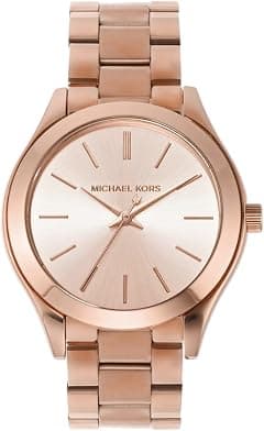 Michael Kors Women's Watch MINI SLIM RUNWAY, 33 mm case size, Three Hand movement, Stainless Steel strap - متتبع أسعار Amazon.sa